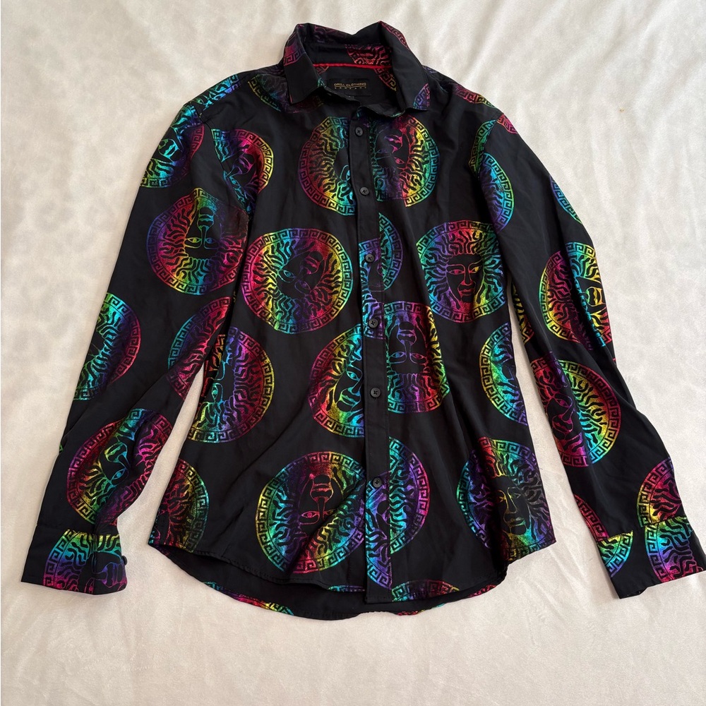 Drill Clothing Company Rainbow Medusa Print Dress Shirt
